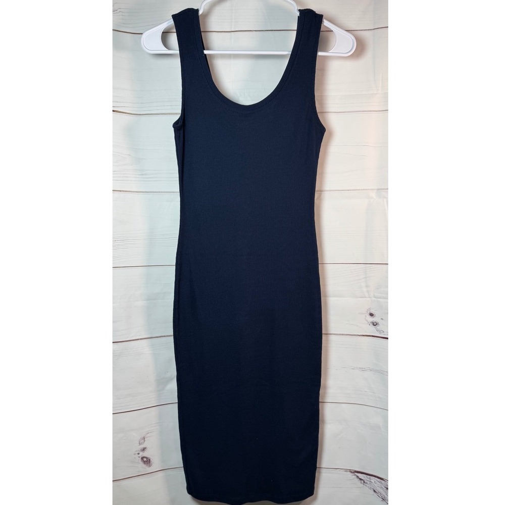 Ambiance Navy Blue Ribbed Tank Dress / Size Small / Sku0110 - Picture 2 of 5